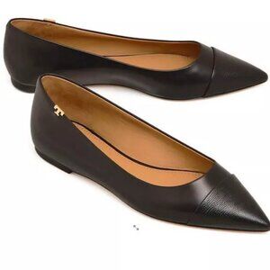 Tory Burch Penelope Cap Toe Flat - Perfect Black - Sz 9